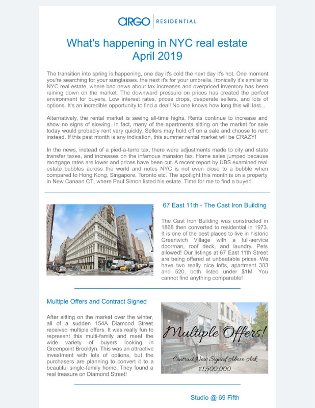 April 2019 Newsletter