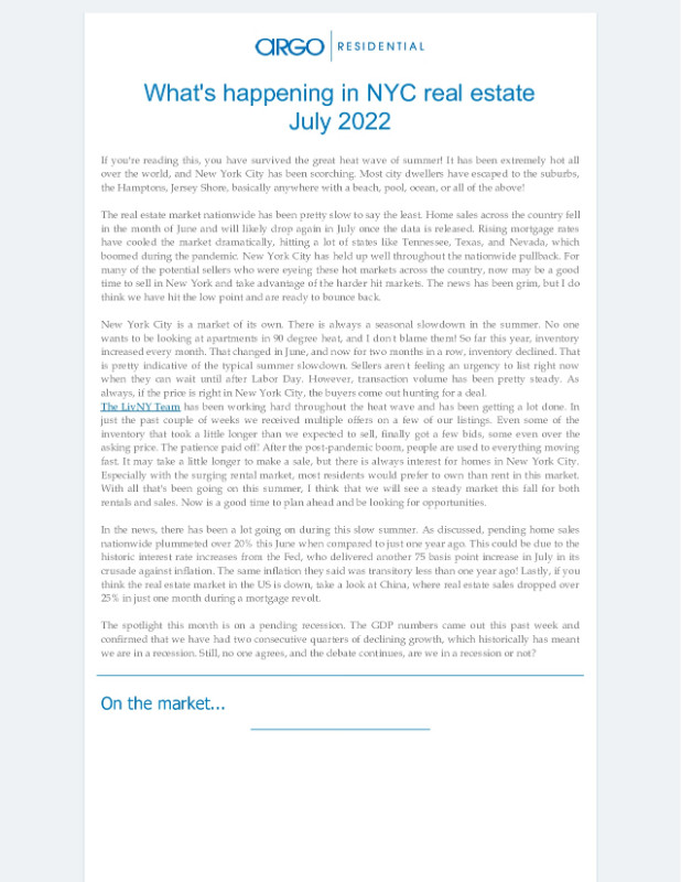 July 2022 news