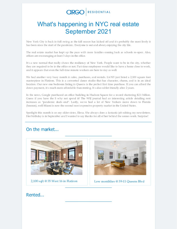 September 2021 news